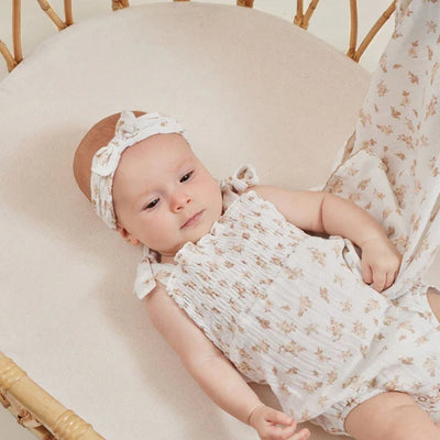 Aster & Oak  Sable Muslin Headband - White