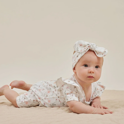 Aster & Oak Secret Garden Zip Romper - White