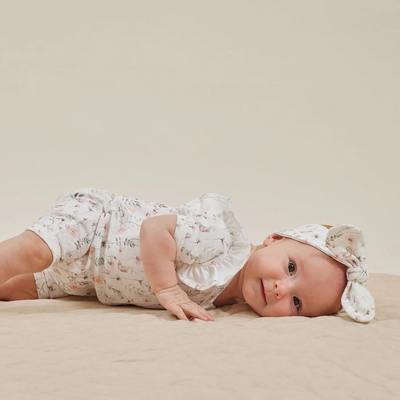 Aster & Oak Secret Garden Zip Romper - White