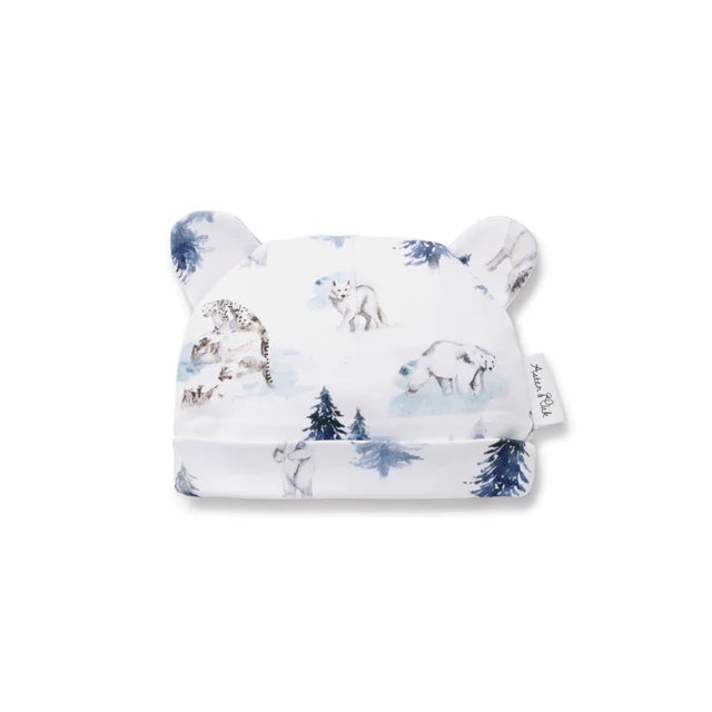 Aster & Oak Snow Animals Bear Hat - White