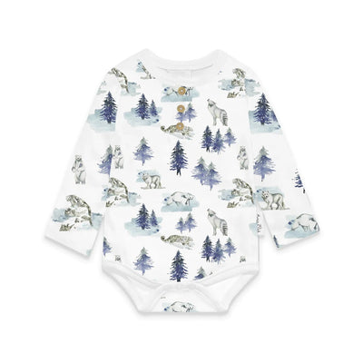 Aster & Oak Snow Animals Onesie - White