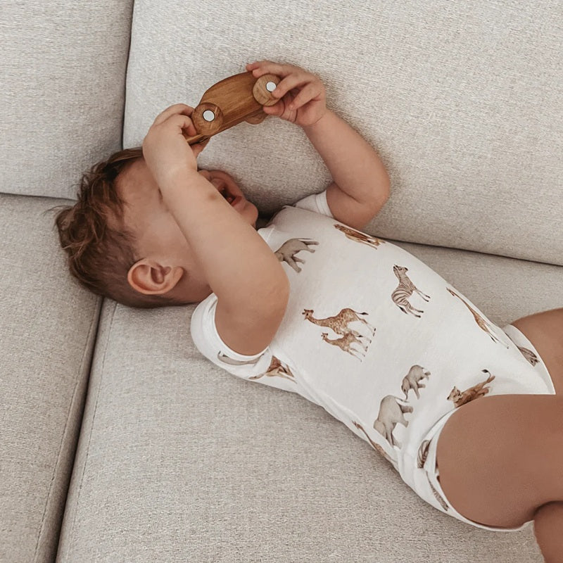 Aster & Oak Savanna AOP Onesie - White