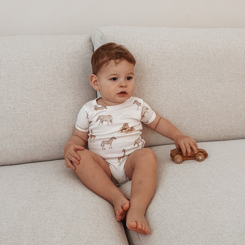 Aster & Oak Savanna AOP Onesie - White