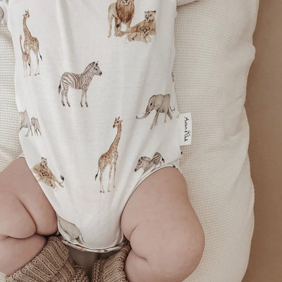 Aster & Oak Savanna AOP Onesie - White