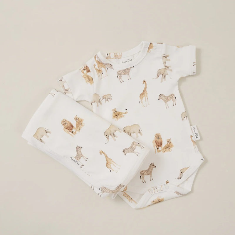 Aster & Oak Savanna AOP Onesie - White