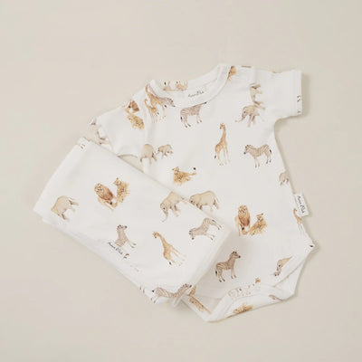 Aster & Oak Savanna AOP Onesie - White