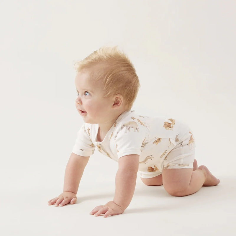 Aster & Oak Savanna Zip Romper - White