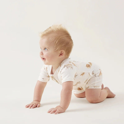 Aster & Oak Savanna Zip Romper - White