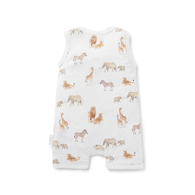 Aster & Oak Savanna Henley Romper - White