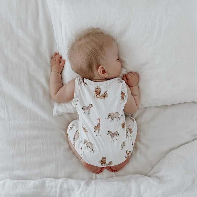 Aster & Oak Savanna Henley Romper - White