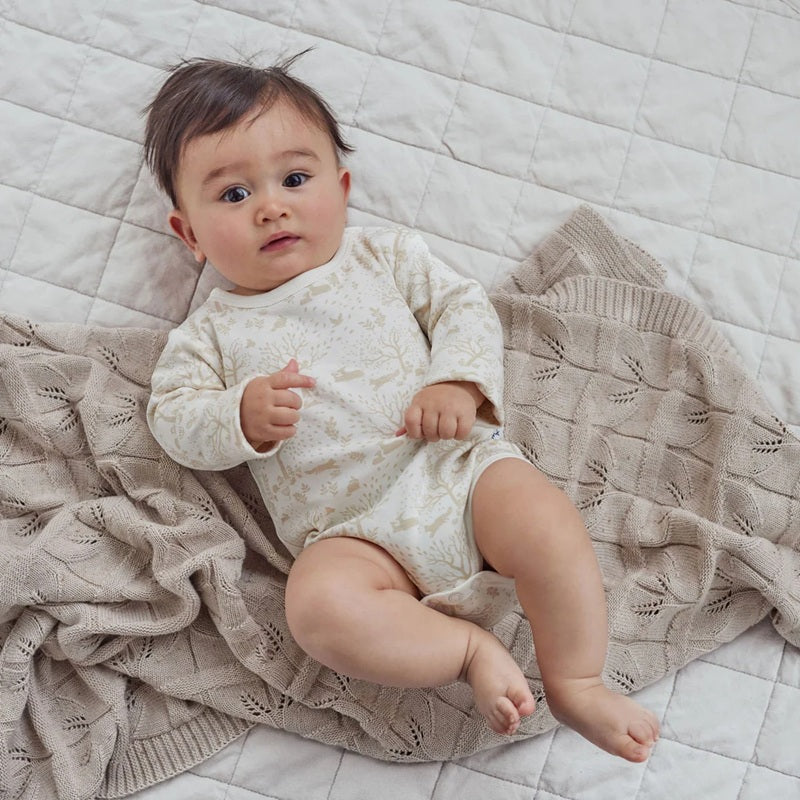 Aster & Oak Woodland Ditsy Onesie - Natural