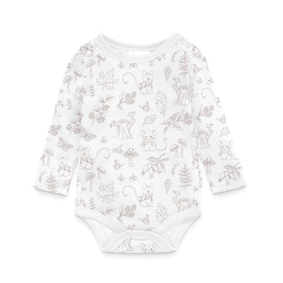Aster & Oak Woodland Mouse Onesie - White