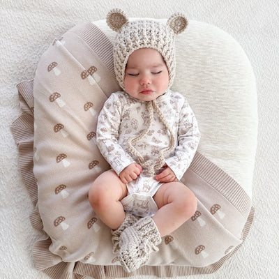 Aster & Oak Woodland Mouse Onesie - White