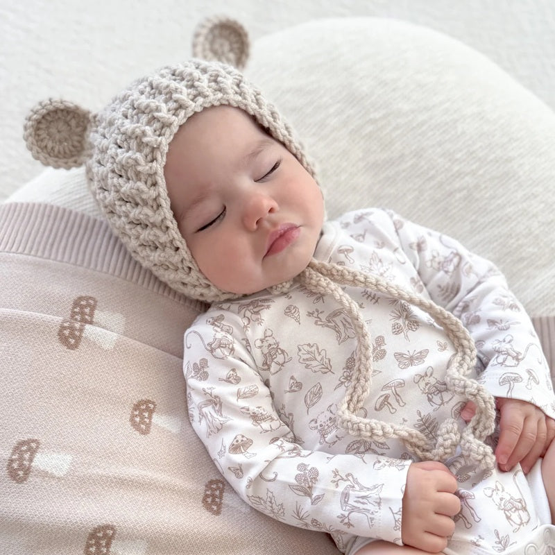 Aster & Oak Woodland Mouse Onesie - White