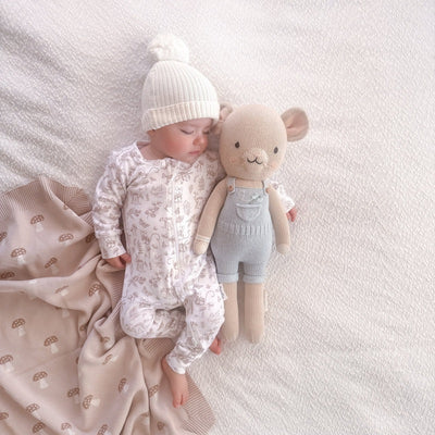 Aster & Oak Woodland Mouse Zip Romper - White