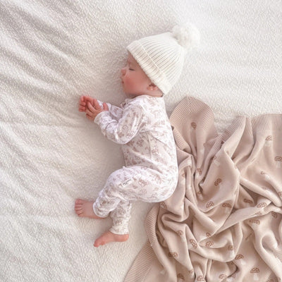 Aster & Oak Woodland Mouse Zip Romper - White