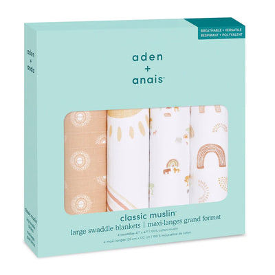 Aden and Anais Classic 4 pack Swaddle - Keep Rising
