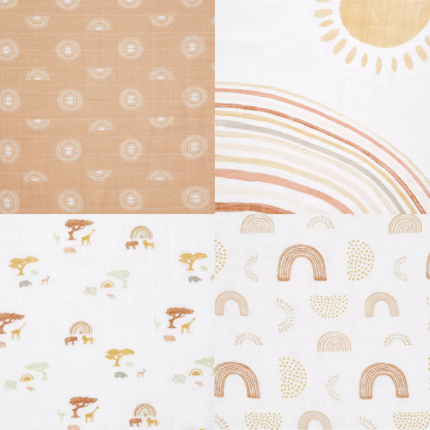 Aden and Anais Classic 4 pack Swaddle - Keep Rising