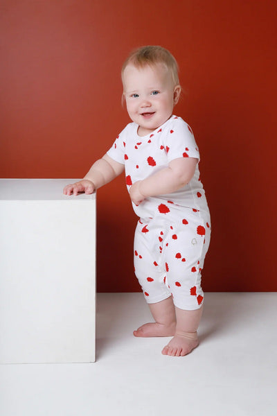 Texas Oak Andy Romper - Red Oak Print