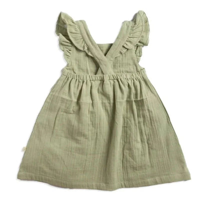 Tiny Twig Angel Dress - Sage Crinkle