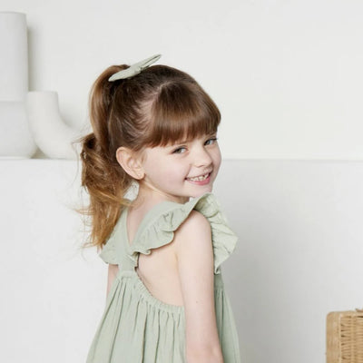 Tiny Twig Angel Dress - Sage Crinkle