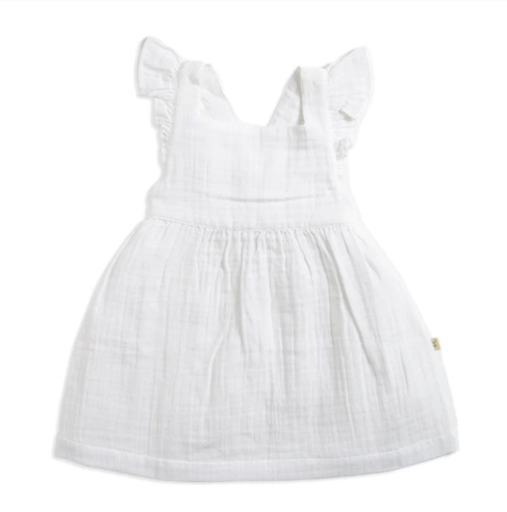 Tiny Twig Angel Dress & Bloomer Set - White Crinkle