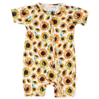 Monarch Short Sleeve Bamboo Zip Bootysuit V3 - Sunny Daze