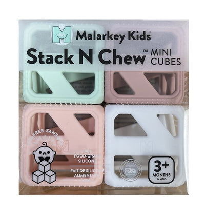 Malarkey Kids Stack N Chew 4 Pack Mini Cubes - Pastels