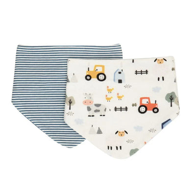 All 4 Ella Bandana Bibs 2 Pack - Barnyard