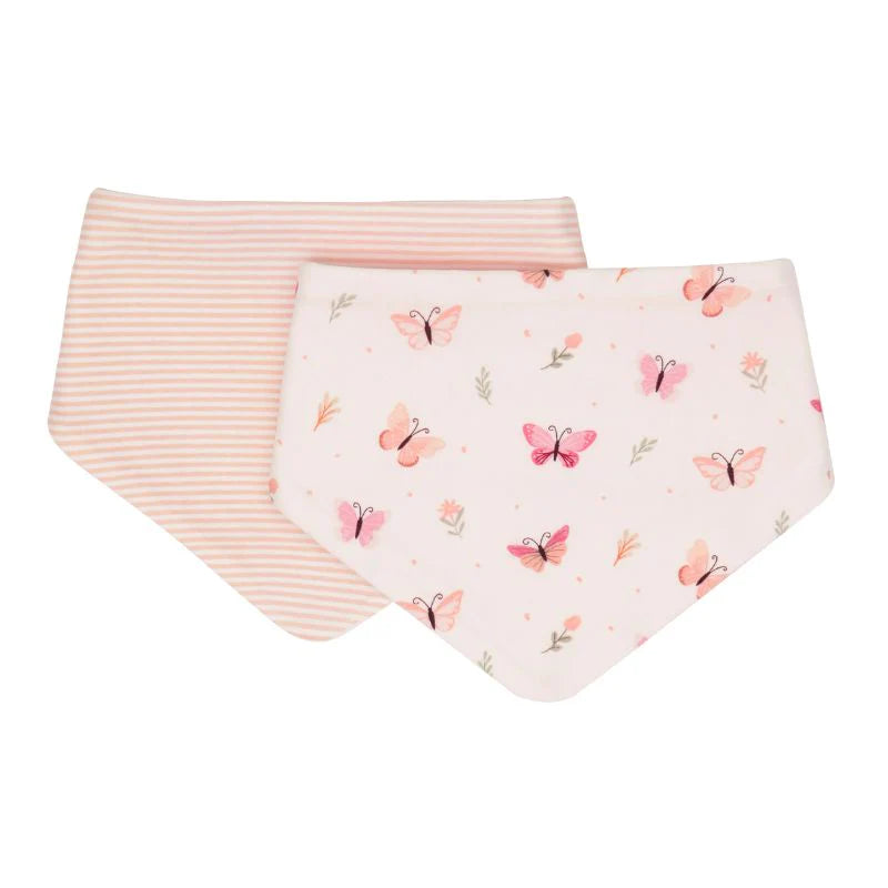 All 4 Ella Bandana Bibs 2 Pack - Sweet Butterfly