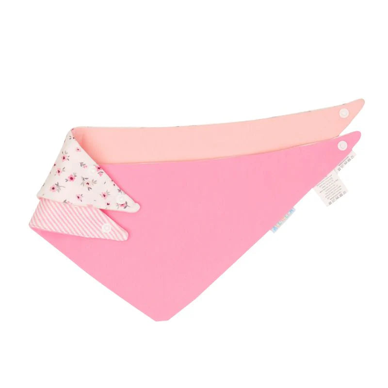 All 4 Ella Bandana Bibs 2 Pack - Pink Petals