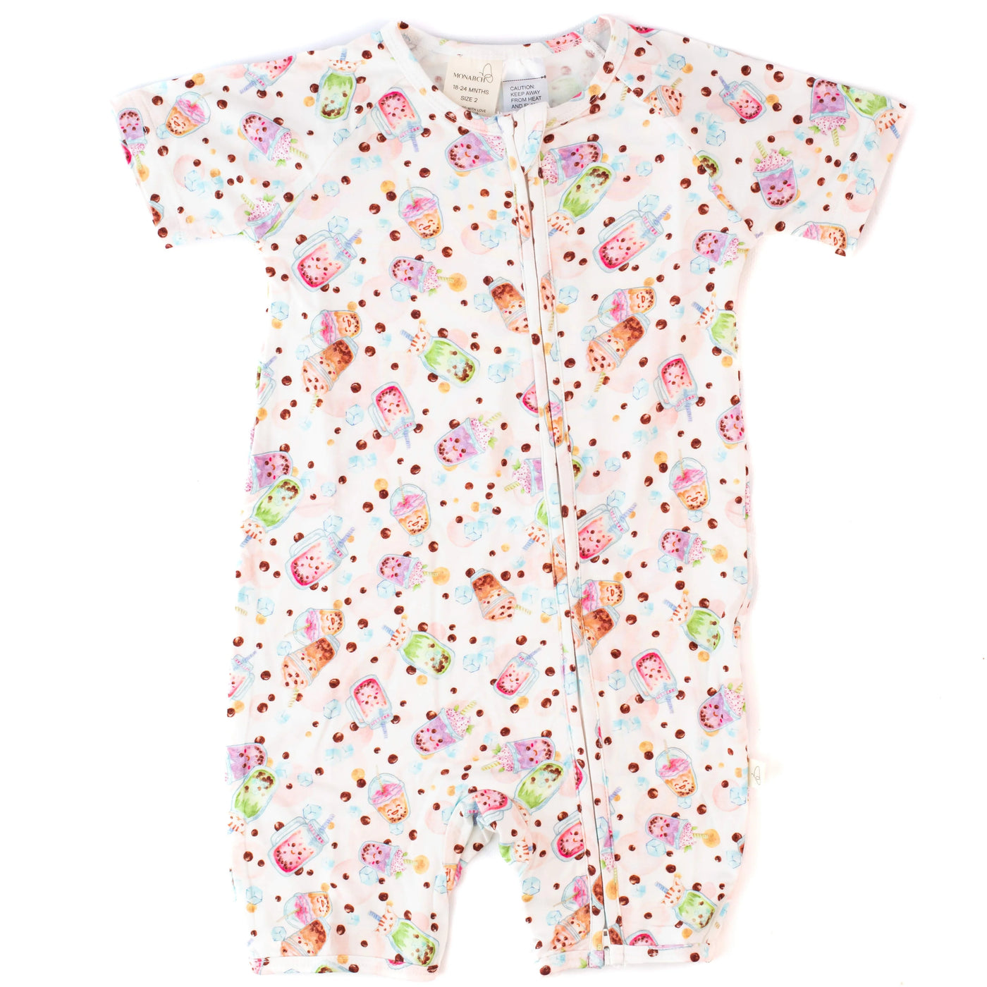 Monarch Short Sleeve Bamboo Zip Bootysuit V3 - Bubba Tea
