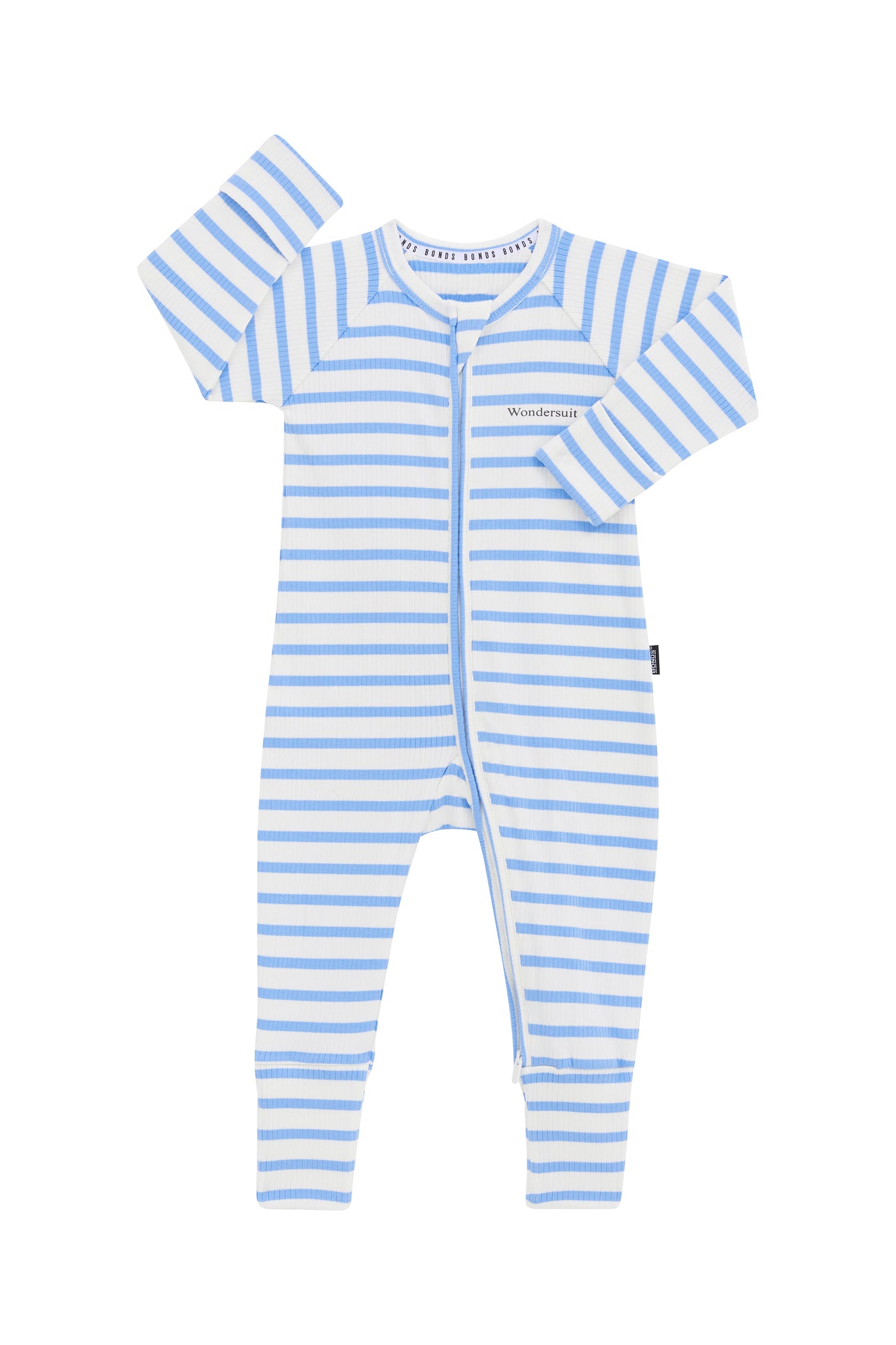 Bonds Wide Needle Rib Zippy - Sail Away/Marscapone Stripe