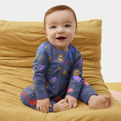 Bonds Zip Wondersuit - Navy Dino Space Print