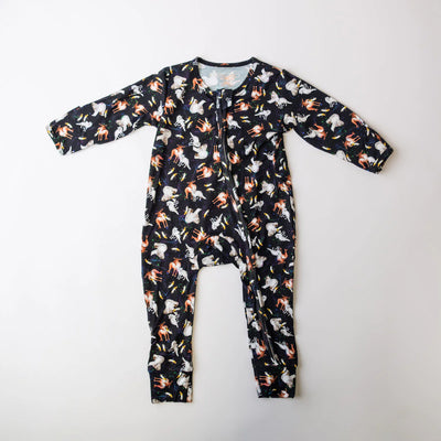 Monarch Long Sleeve Bamboo Zip Bootysuit V1 - Disco Bears