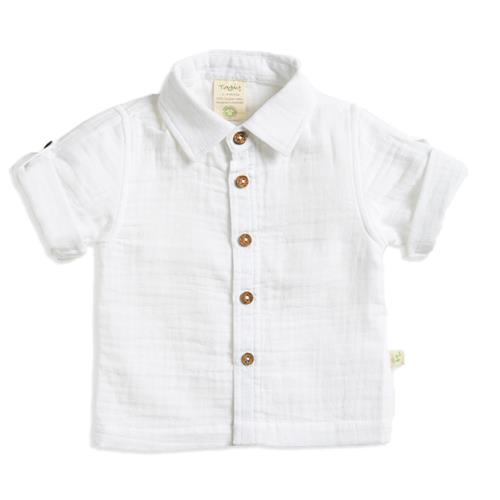 Tiny Twig Cambric Shirt - White Crinkle