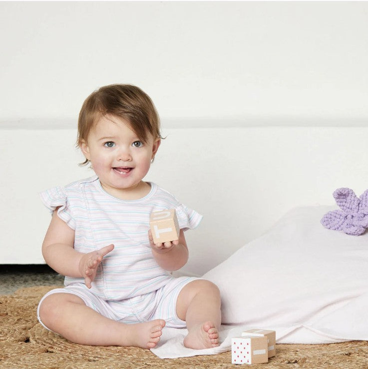 Tiny Twig Cap Sleeve Zipsuit - Candy Stripes