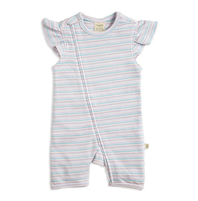 Tiny Twig Cap Sleeve Zipsuit - Candy Stripes
