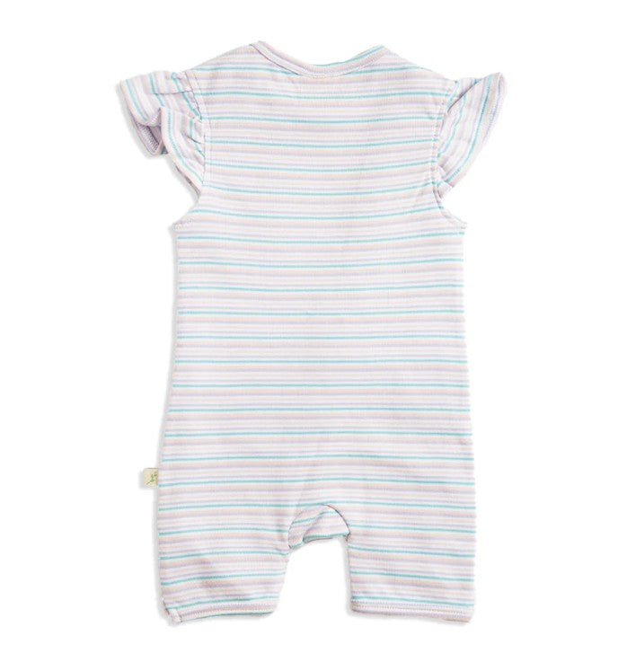 Tiny Twig Cap Sleeve Zipsuit - Candy Stripes