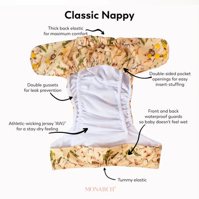 Monarch Classic Swim Nappy With Snaps - Snowstorm