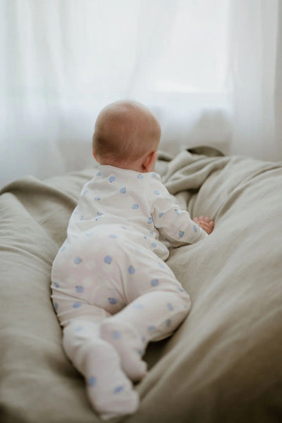 Little Green & Co Core Jersey Zip Onesie - Berry AOP