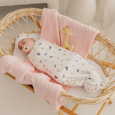 Emotion & Kids Lace Knit Bassinet Blanket - Pink