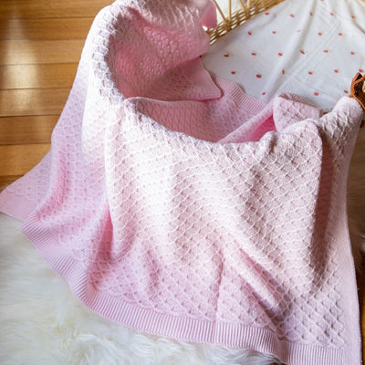 Emotion & Kids Lace Knit Bassinet Blanket - Pink