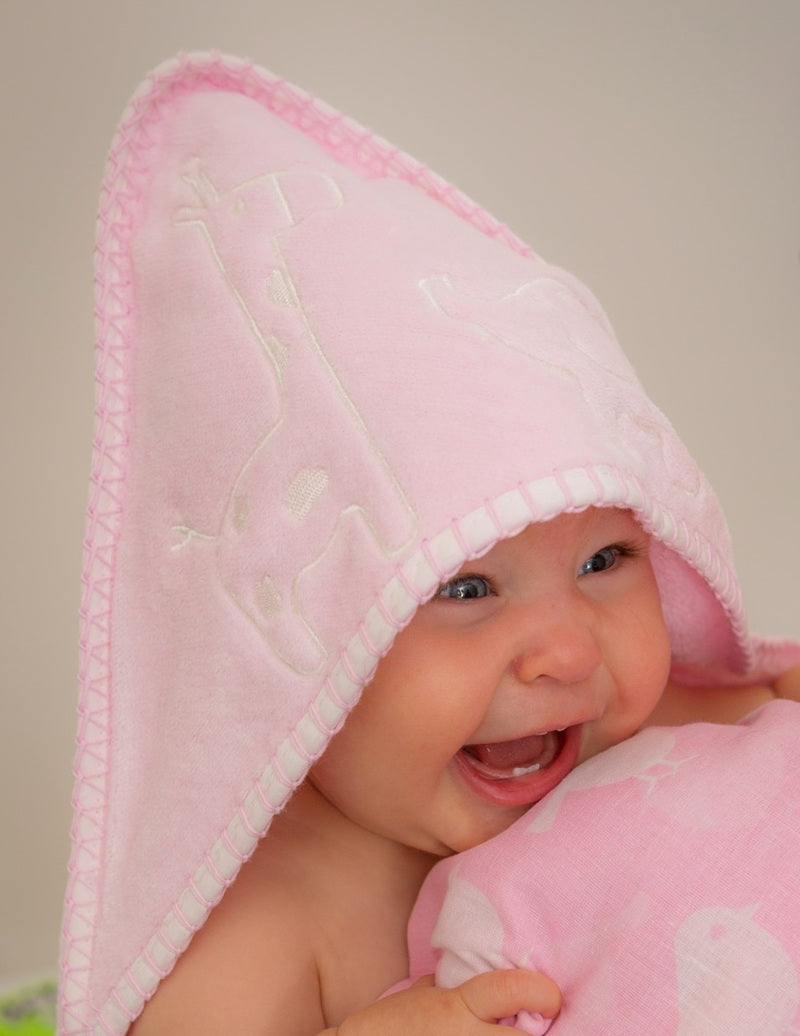 Emotion & Kids Hooded Towel - Pink Safari