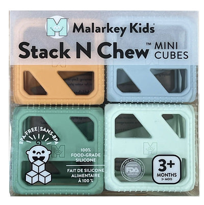 Malarkey Kids Stack N Chew 4 Pack Mini Cubes - Earthy