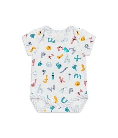 Love To Dream Ecovero Bodysuit Short Sleeve - White Alphabet Soup