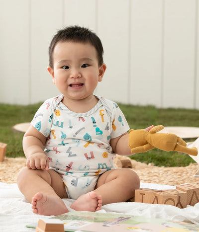 Love To Dream Ecovero Bodysuit Short Sleeve - White Alphabet Soup
