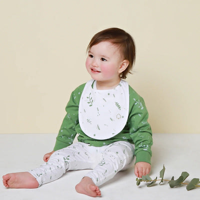 Texas Oak Elli Sweater - Fresh Green Leaves Print