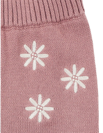 Kynd Baby Embroidered Knit Flare Pant - Wood Rose