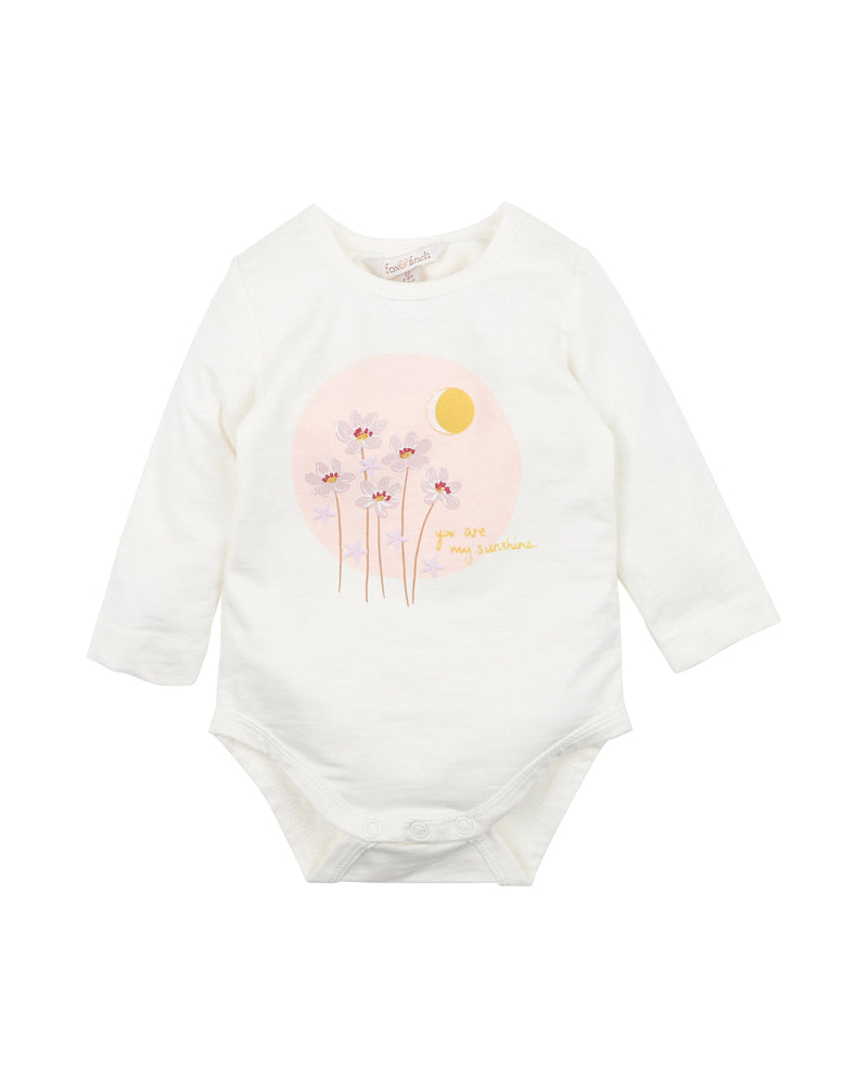 Fox & Finch Painterly Long Sleeve Bodysuit - Cream